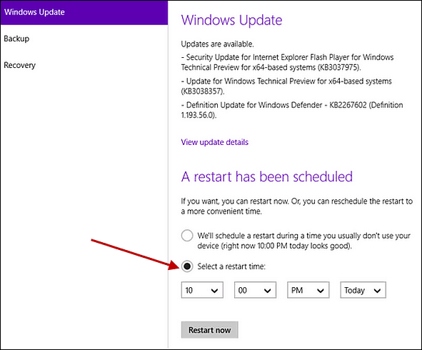 Planlegg Windows Update på nytt i Windows 10