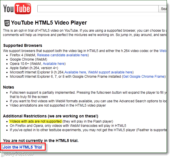 Se YouTube på datamaskinen din med HTML5 i stedet for Flash