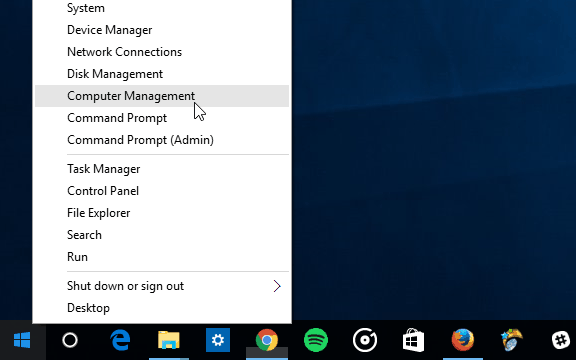 2 rask tilgang Windows 10 Computer Management