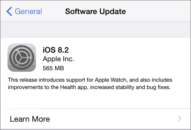 Apple iOS 8.2 for iPhone og iPad - Programvareoppdatering