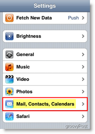 Apple iPhone åpner post, kontakter og kalendere