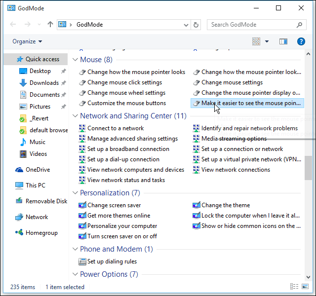 Slik aktiverer du skjult gudsmodus i Windows 10