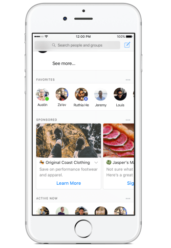 Facebook tester annonser i Messenger-appen.