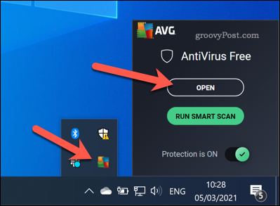 Åpne AVG-grensesnittet på Windows