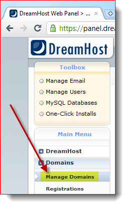 Administrer ditt domene på DreamHost