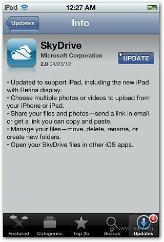 SkyDrive iOS-oppdatering
