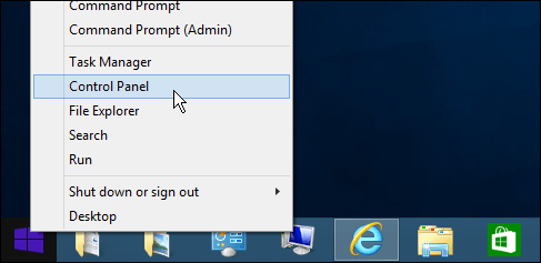 Kontrollpanel Windows 8