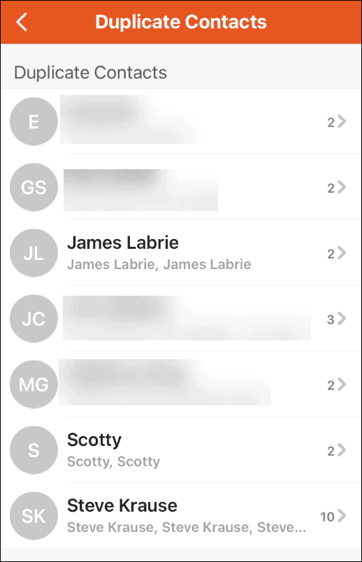 duplikater sletter dupliserte kontakter på iPhone