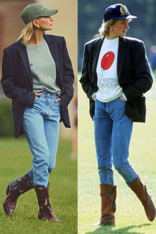 Prinsesse Diana-inspirert cowboystøvelkombinasjon