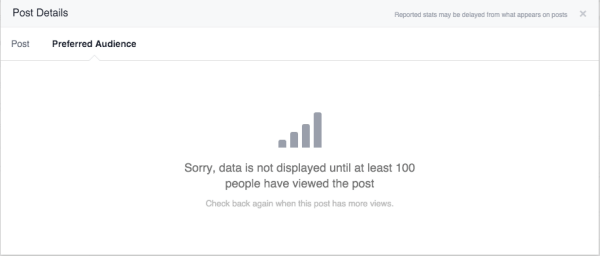 facebook publikumsoptimaliseringsstatistikk tilgjengelig