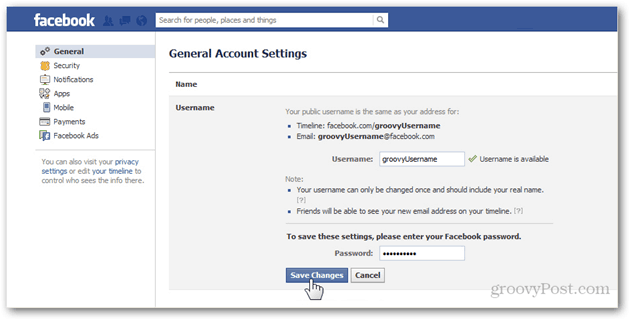 innstillinger for generelle kontoinnstillinger for facebook administrere generelle brukernavn brukernavn passord lagre endringer bekrefte