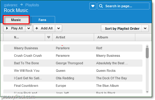 Klikk på en spilleliste for å se musikken