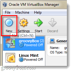 Lag en ny VM i Virtualbox