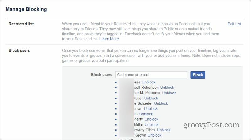 fjerne blokkering av noen på facebook