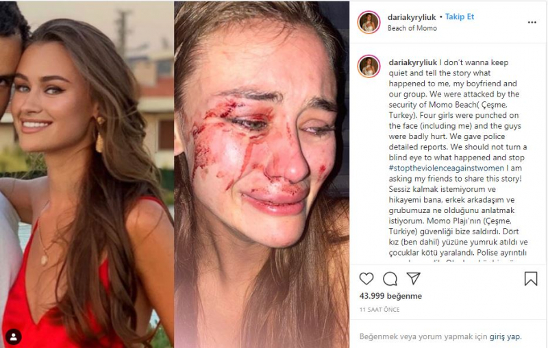 Daria Kyryliuk, modellen som ble slått i İzmir Çeşme, fikk coronavirus!