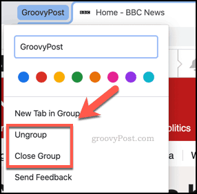 Lukk eller fjern gruppegrupper i Chrome