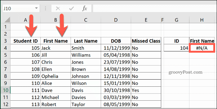 VLOOKUP returnerer en NA-feil i Excel