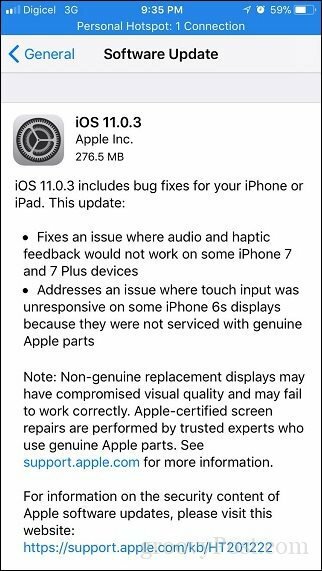 Apple iOS 11.0.3 - Apple gir ut en mindre oppdatering for iPhone og iPad
