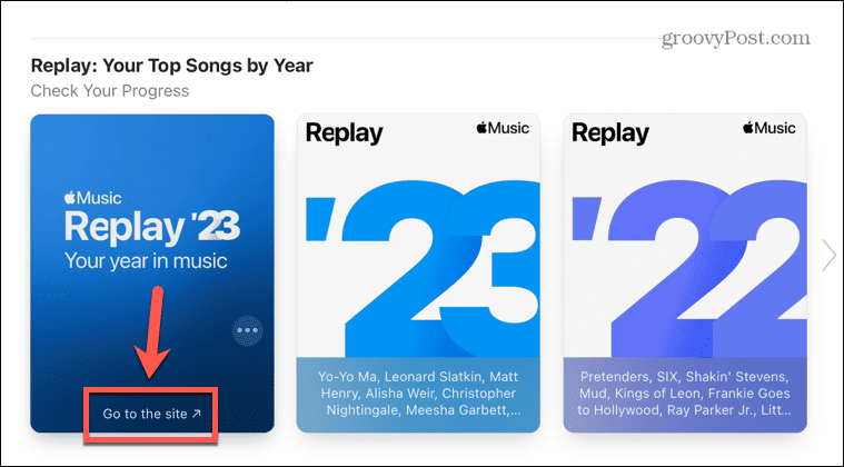 Apple Music replay gå til nettstedet