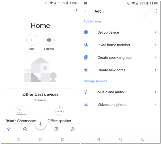 Google Home App Legg til enhet