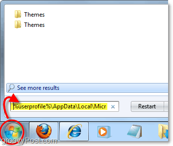 laste temamappen i appdatet og brukerprofilfilen din i Windows 7