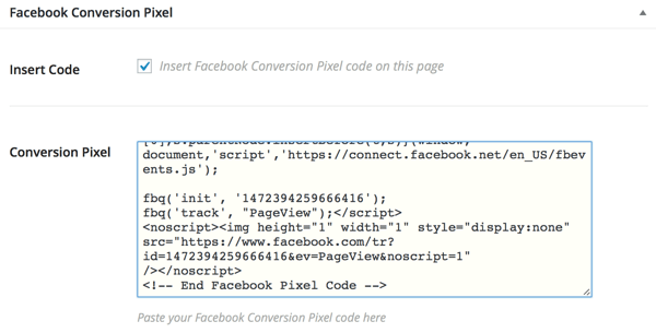 facebook konvertering piksel plugin