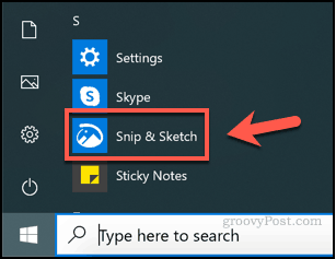 Lansering av Snip and Sketch på Windows