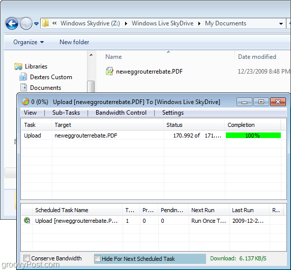 laste opp filer til skydrive gjennom Windows Explorer