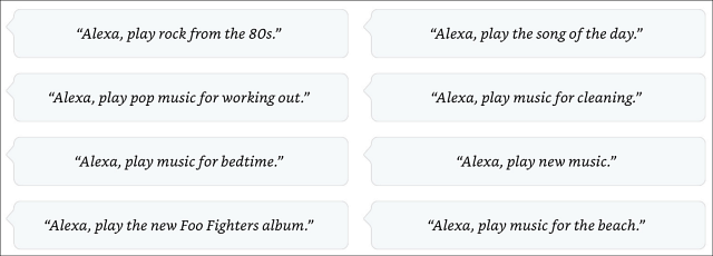 Alexa musikkommandoer