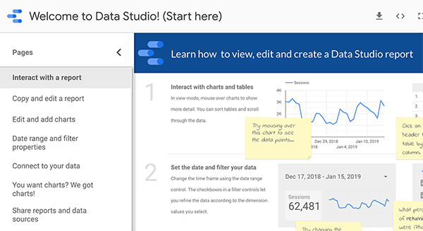 Hvordan komme i gang i Google Data Studio, tips 1