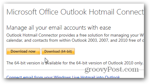 Outlook.com Outlook Hotmail Connector - Last ned