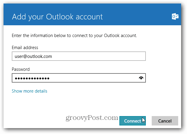Legg til Outlook.com-adressen din i Windows 8 Mail
