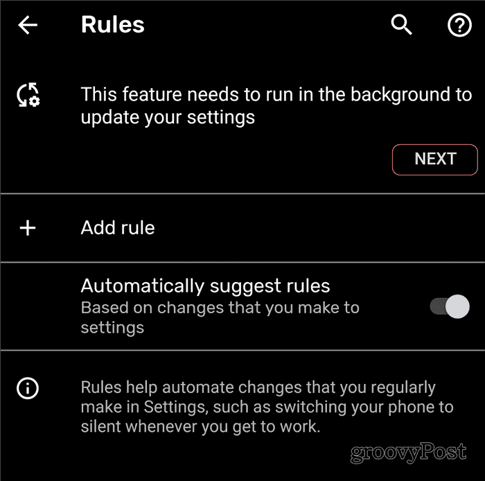 Android regler bakgrunn