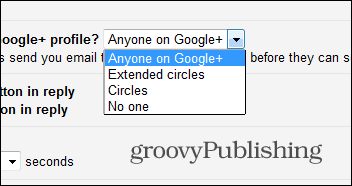 Gmail velger bort Google e-postinnstillinger ingen