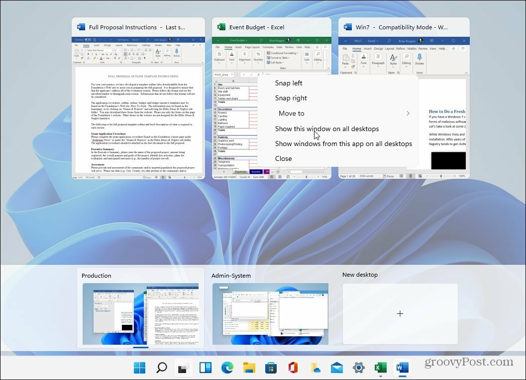 Virtuelle skrivebord Windows 11