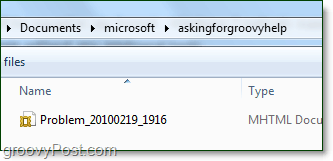 Windows 7-problemtrinnsfilen vil være inne i zip-filen