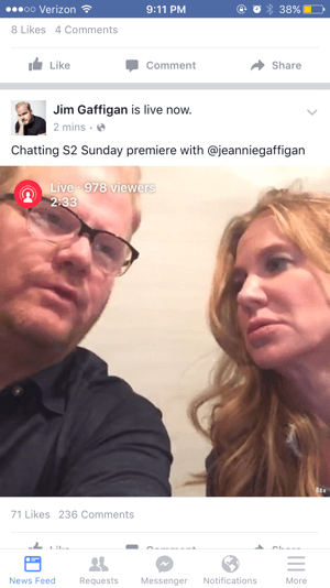 jim gaffigan facebook live video