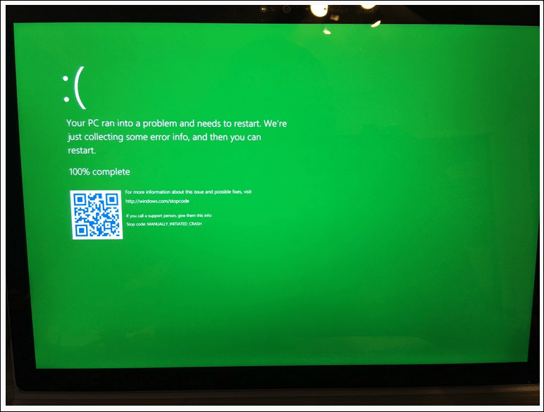 Microsoft introduserer Green Screen of Death eksklusivt for Windows Insiders
