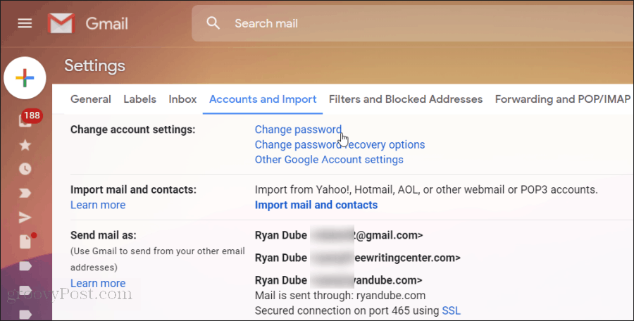 tilbakestille gmail passord