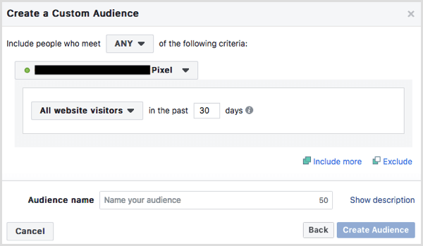 Facebook oppretter tilpasset publikum på nettstedet