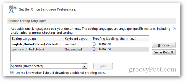 Slik legger du til flere språk til Office 2013