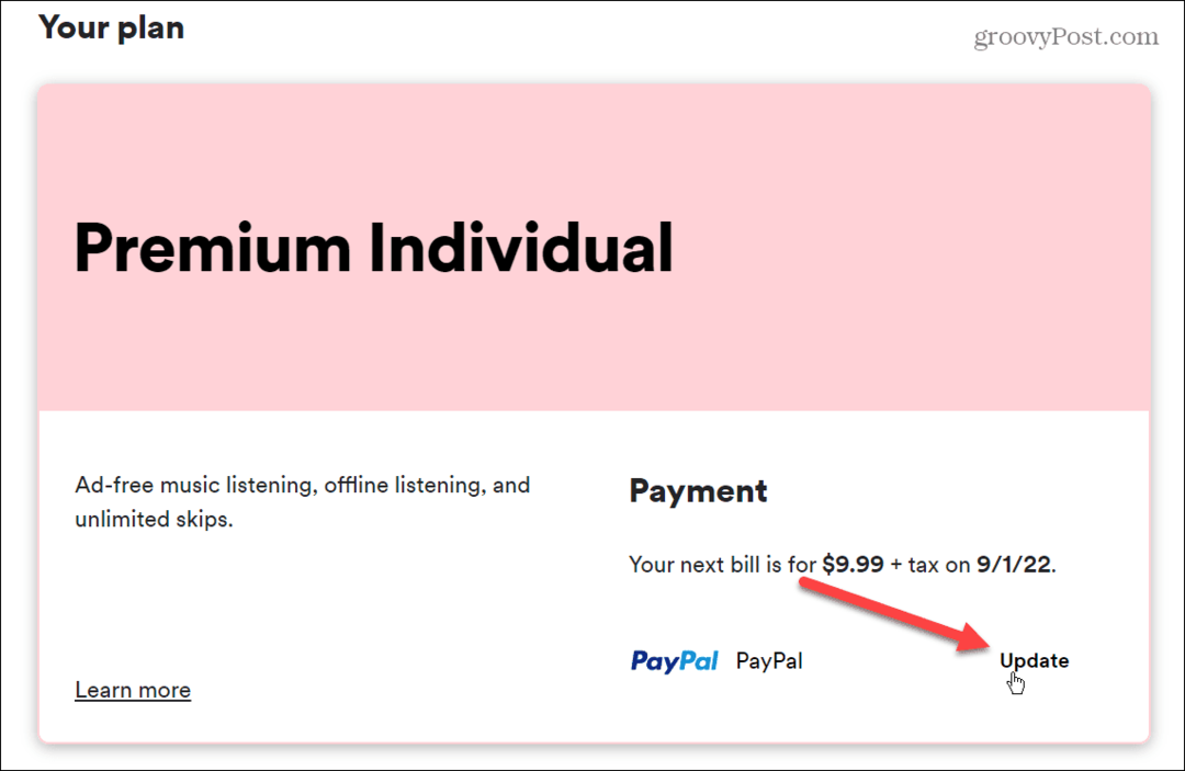 Slik endrer du betalingsmåte på Spotify