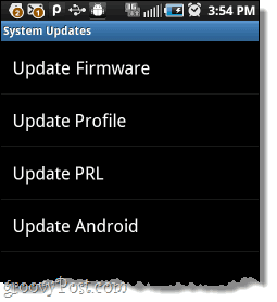 Android systemoppdateringstyper