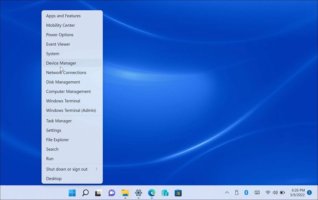 enhetsbehandling windows 11-menyen