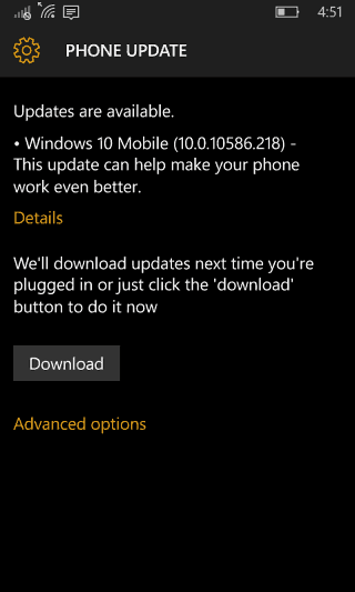 Windows 10 Mobile apriloppdatering