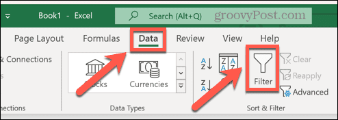 Excel-datafilter