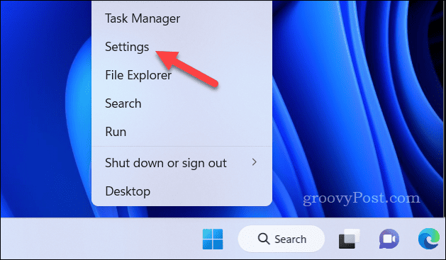 Åpne Innstillinger-menyen på Windows 11