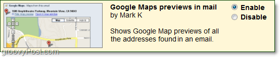 Google Maps forhåndsvisninger gjennomgang i Gmail Labs