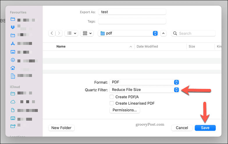 Redusere en PDF-filstørrelse ved å bruke forhåndsvisning på Mac