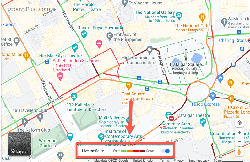 google maps live trafikklinje